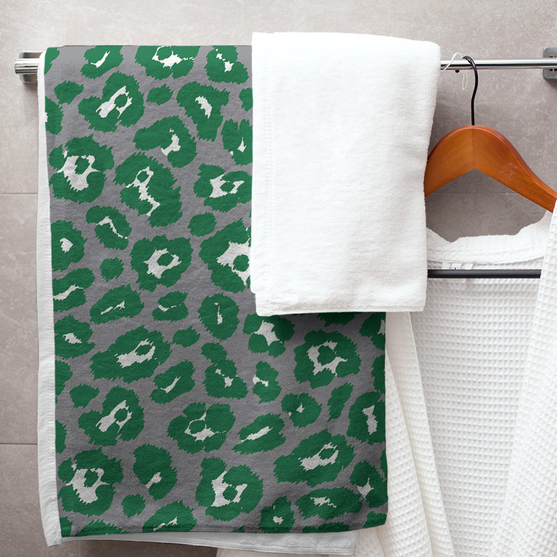 Lucida Bath Towel, Microfiber, Silver/White/Green