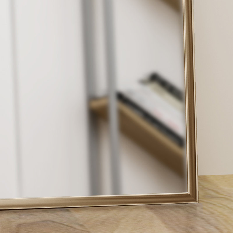 Abshire Mdf Rectangle Wall Mirror, Gold