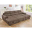 Canapé-lit en U, surdimensionné de 121 pouces - lit escamotable 2 en 1, canapé-lit modulaire avec méridienne de rangement double pour meubles de salon, brun foncé-848181954