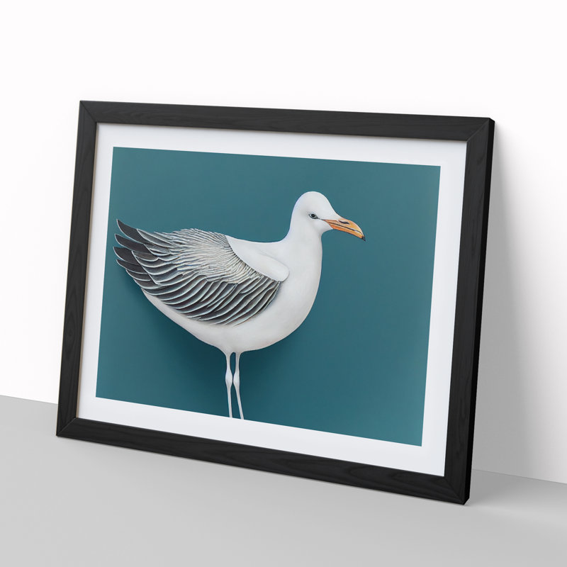 Seagull Portrait Vol.1 - Single Picture Frame Painting, Black , 34cm H x 46cm W x 2cm D
