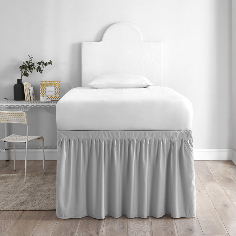 Ruffled Bed Skirt, Glacier Gray, Twin XL