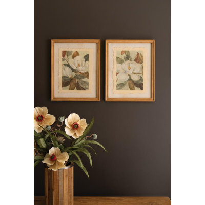  Framed Traditional Wall Art Set of 2 16" L Home Wall Decor