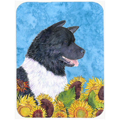 Planche à découper en verre east urban home akita et tournesol
