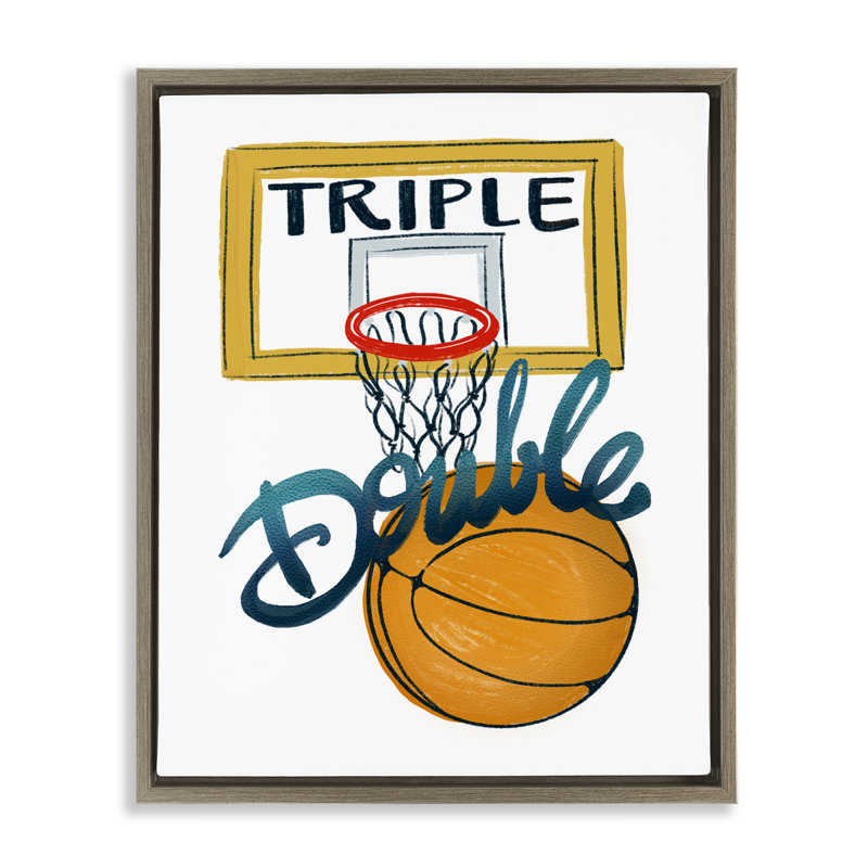 Triple cadre de basketball flottant double, design par Connie Summers, Cadre flottant orme Montalcino, H 31 po x l 25 po