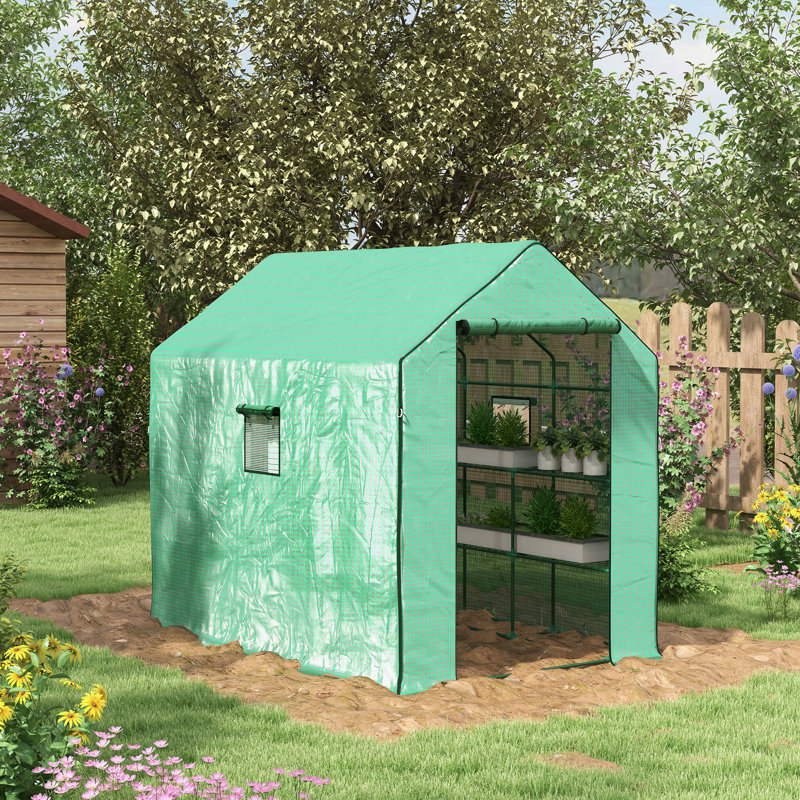 Brittlynn 7 Ft W x 5 Ft D Greenhouse, Green