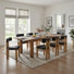 Dining Set - Bedford Butterfly Dining Table with Extension - Brushed Brown - Hailey Dining Side Chair - Nettlewood Frame - Casa Black Faux Leather