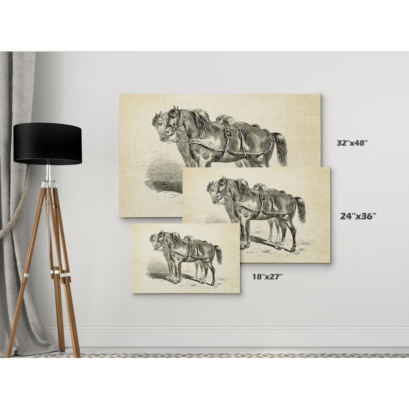 « équin plate i », reproduction, H 32 po x l 48 po x P 1,5 po, Pas de tapis, Toile tendue
