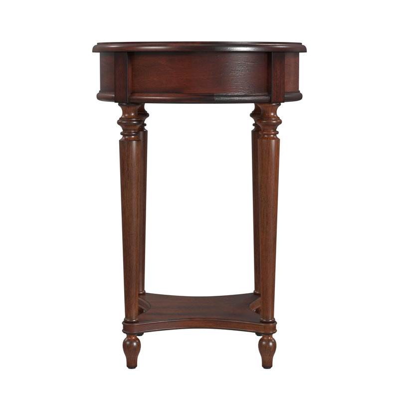 Jules 1 Drawer Round End Table with Storage, Dark Cherry