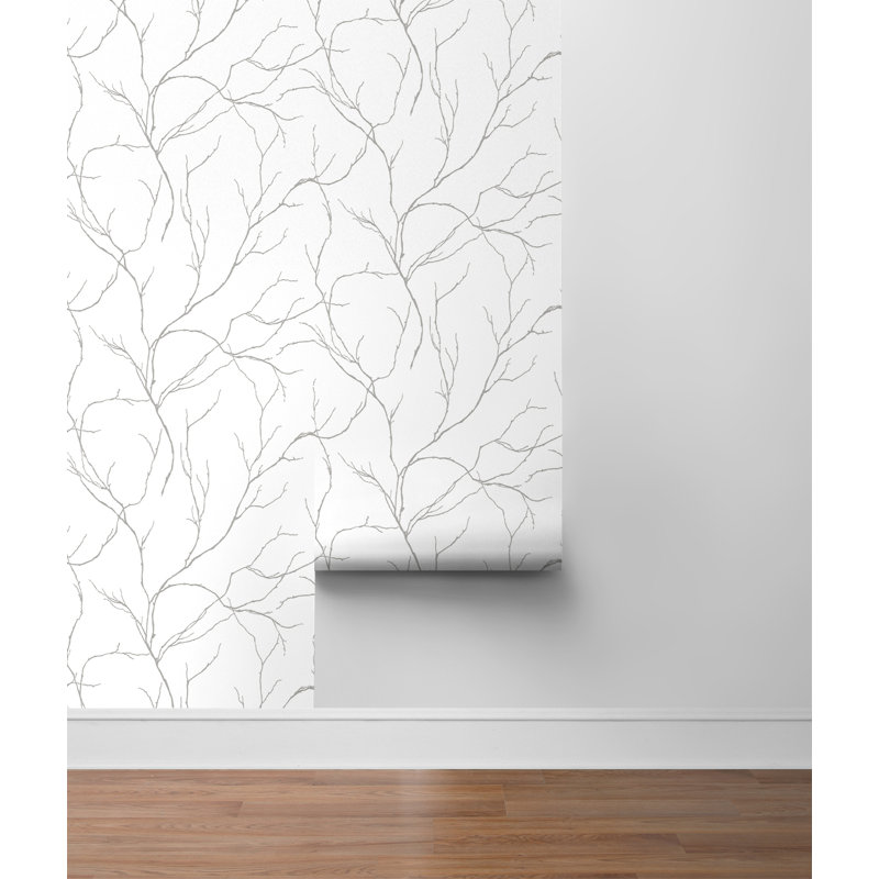 Rouleau de papier peint auto-adhésif L 18 pi x l 20,5 po Aliyahmarie, Argent