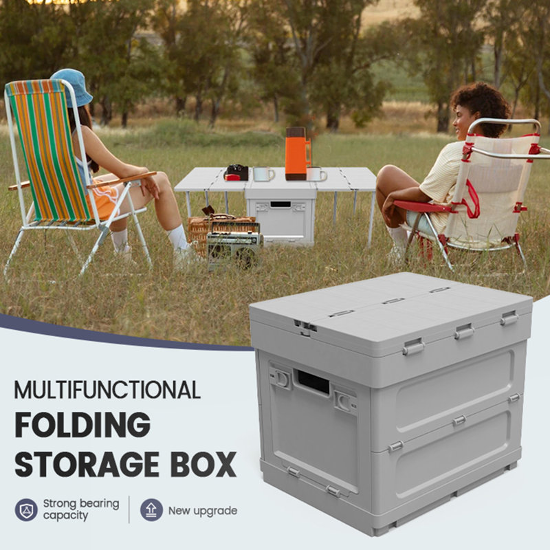 Folding Table Large Capacity Storage Container Portable Function Parking Warning Sign for Camping