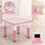 Ensemble de table et 4 chaises pour enfants à hauteur réglable - Bureau multi-activités résistant aux graffiti, pieds antidérapants - Bureau d'étude et d'activité pour les enfants de 2 à 10 ans - Maison, garderie, salle d'étude - Rose-1708383285