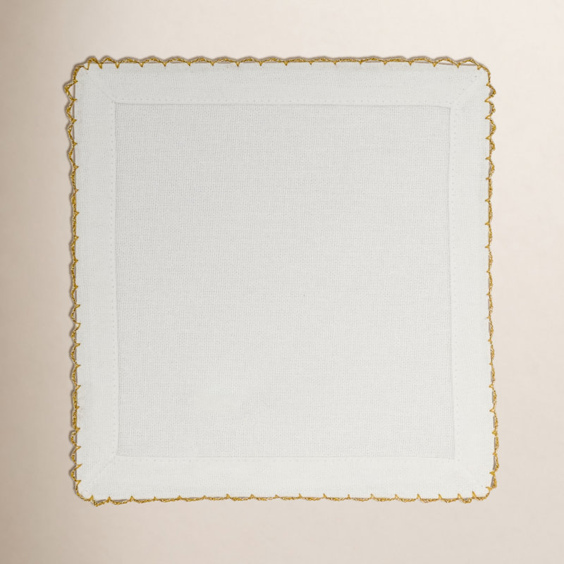 Vessie Cotton Square Napkin, Gold, 18" x 18"