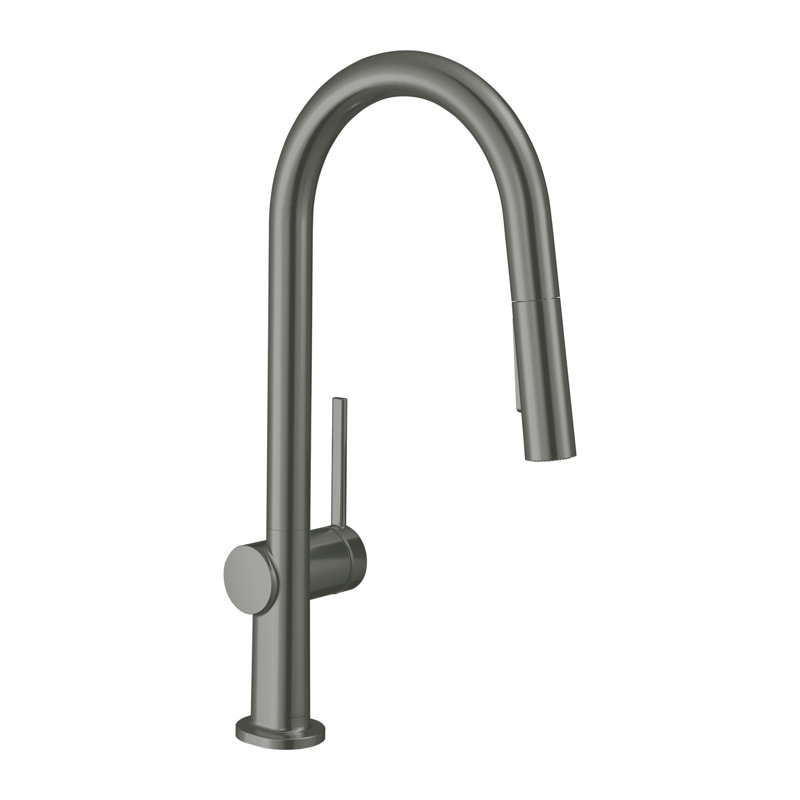 hansgrohe Talis N HighArc Kitchen Faucet, A-Style 2-Spray Pull-Down, 1.75 GPM, Brushed/Black/Chrome