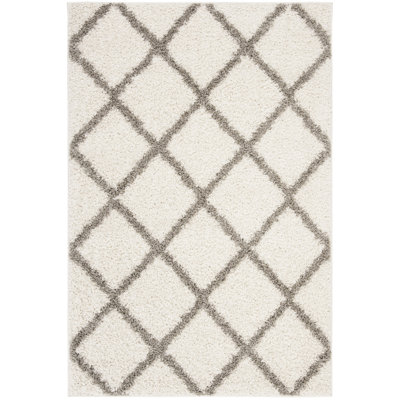 Tapis ivoire / gris à motif géométrique Darrold