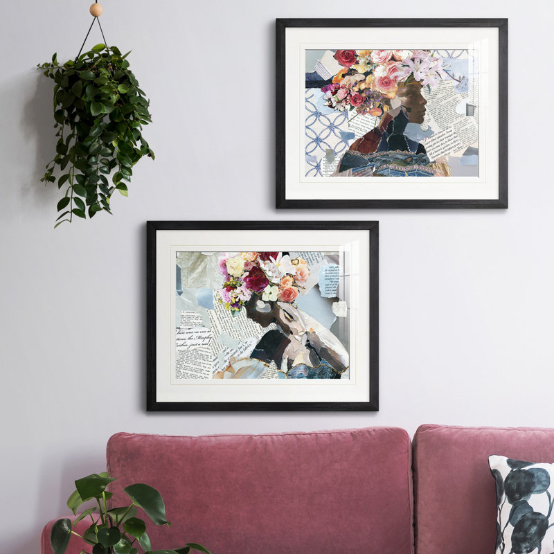 Reproduction de photo sur toile, Papier avec cadre noir, Blanc mat