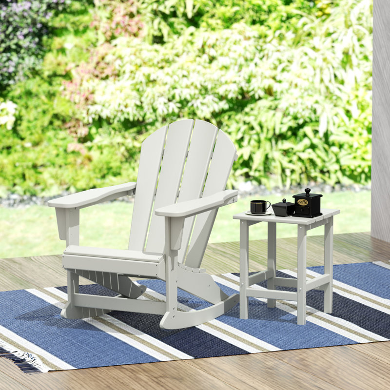 Laguna Outdoor Adirondack Chair With Table, Sand