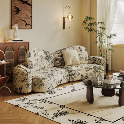 Modern Curved Cream Style Sofa