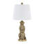 Lampe de table 23 po en résine dorée avec abat-jour en lin