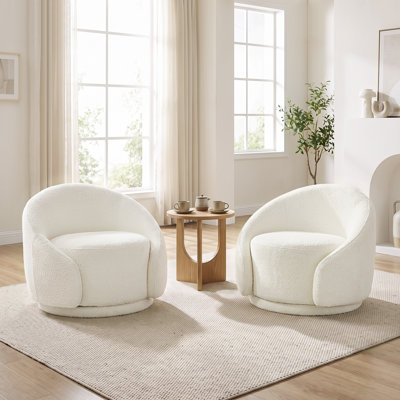 Fauteuil demi-tonneau pivotant de 34,25 po Blaklee