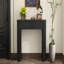 Entryway Table, Fluted Design, Oval Top, 2 Drawers for Entryway - Black