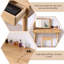Meuble-lavabo en bois massif couleur chêne naturel avec miroir rabattable