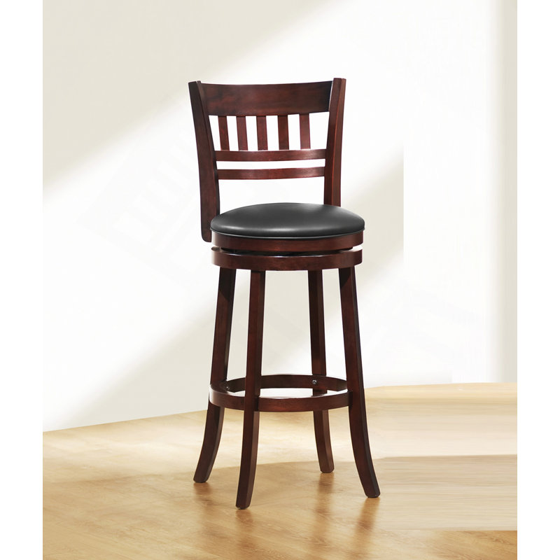Chaise de bar pivotante à 360 degrés à finition cerisier foncé