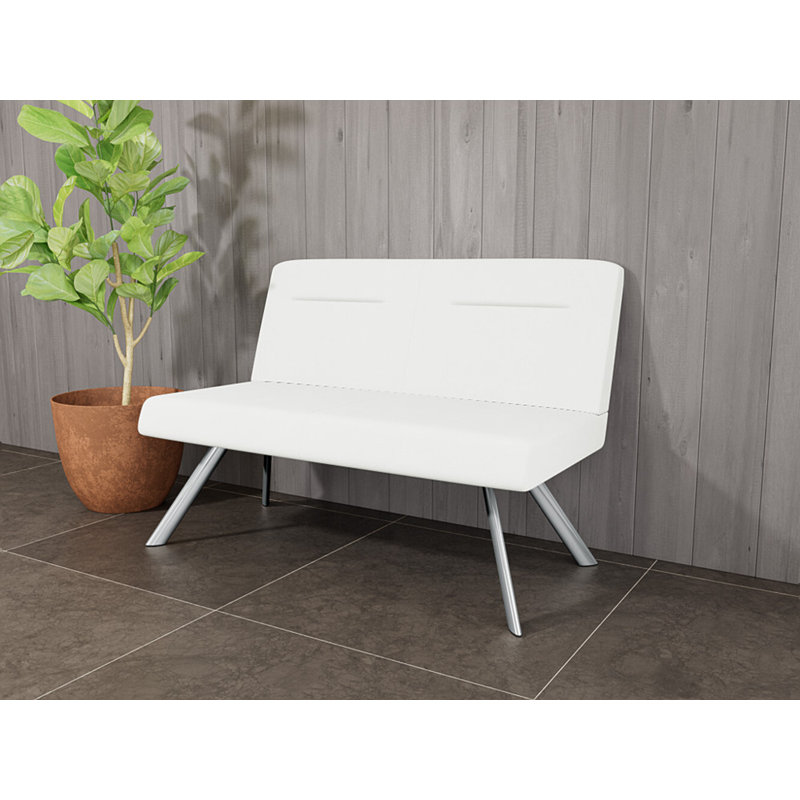 Causeuse en acier Willow, No, Argent argent, Chambray écume de mer