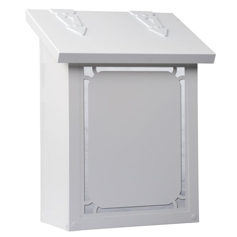 Boîte aux lettres murale Monarch, Blanc satiné / blanc vaporeux