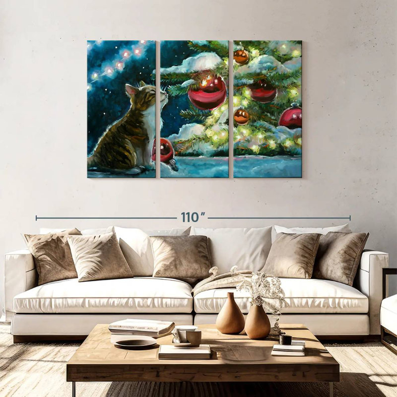 Lelend Christmas Cat, 48" H x 74" W