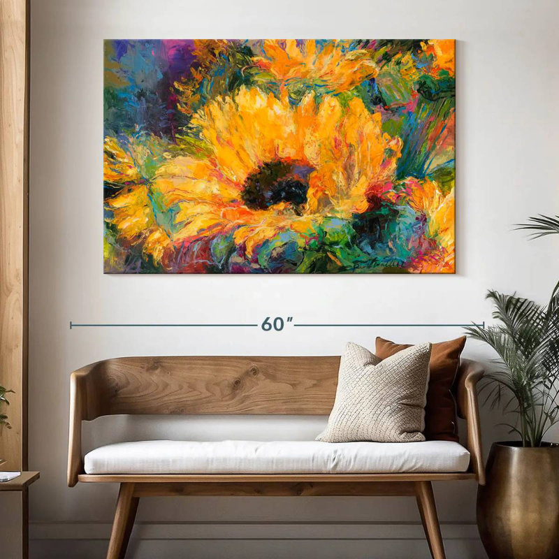 Tournesols bleus Harnek, H 34 po x l 51 po