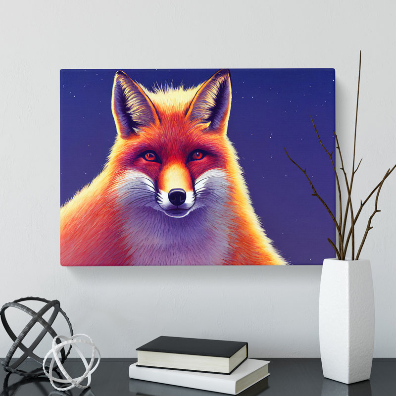 Fab Fox - Wrapped Canvas Print, 35cm H x 50cm W x 3cm D