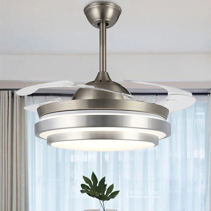 Klaudia 36'' Ceiling Fan with LED Lights Retractable Fan Blade