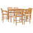 6 - Person Teak Wood Patio Dining Set with Rectangular Table
