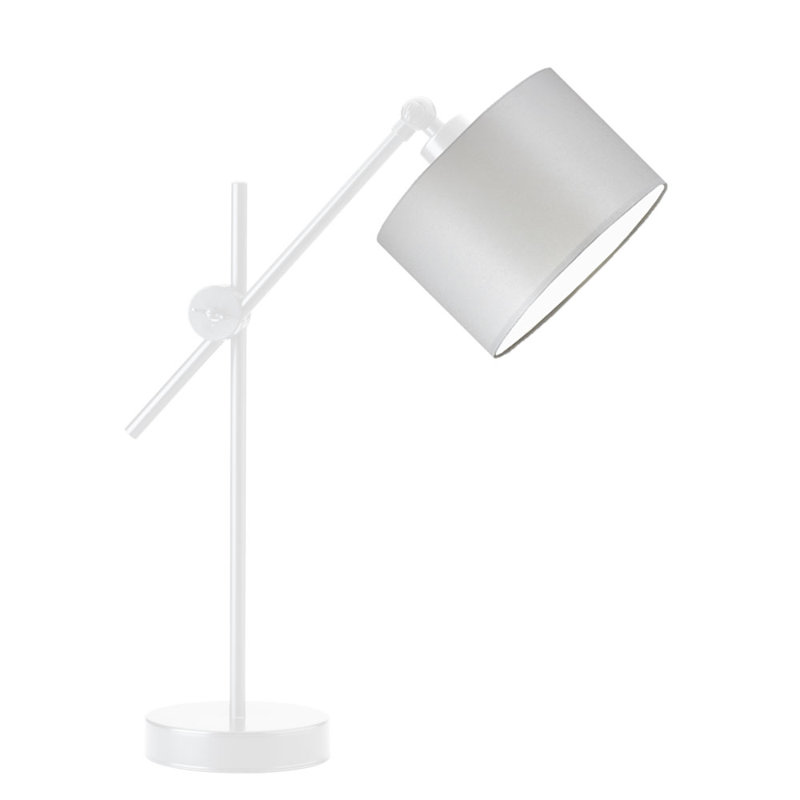 Gartha Adjustable Metal Desk Lamp, White, Light Grey