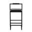 Tabouret de bar noir de 2: hauteur comptoir, rembourrage en cuir pu, repose-pieds, structure en métal stable pour les meubles-lavabos et appartements 2 tabourets de hauteur: rembourrés, robustes et fonctionnels-424399860