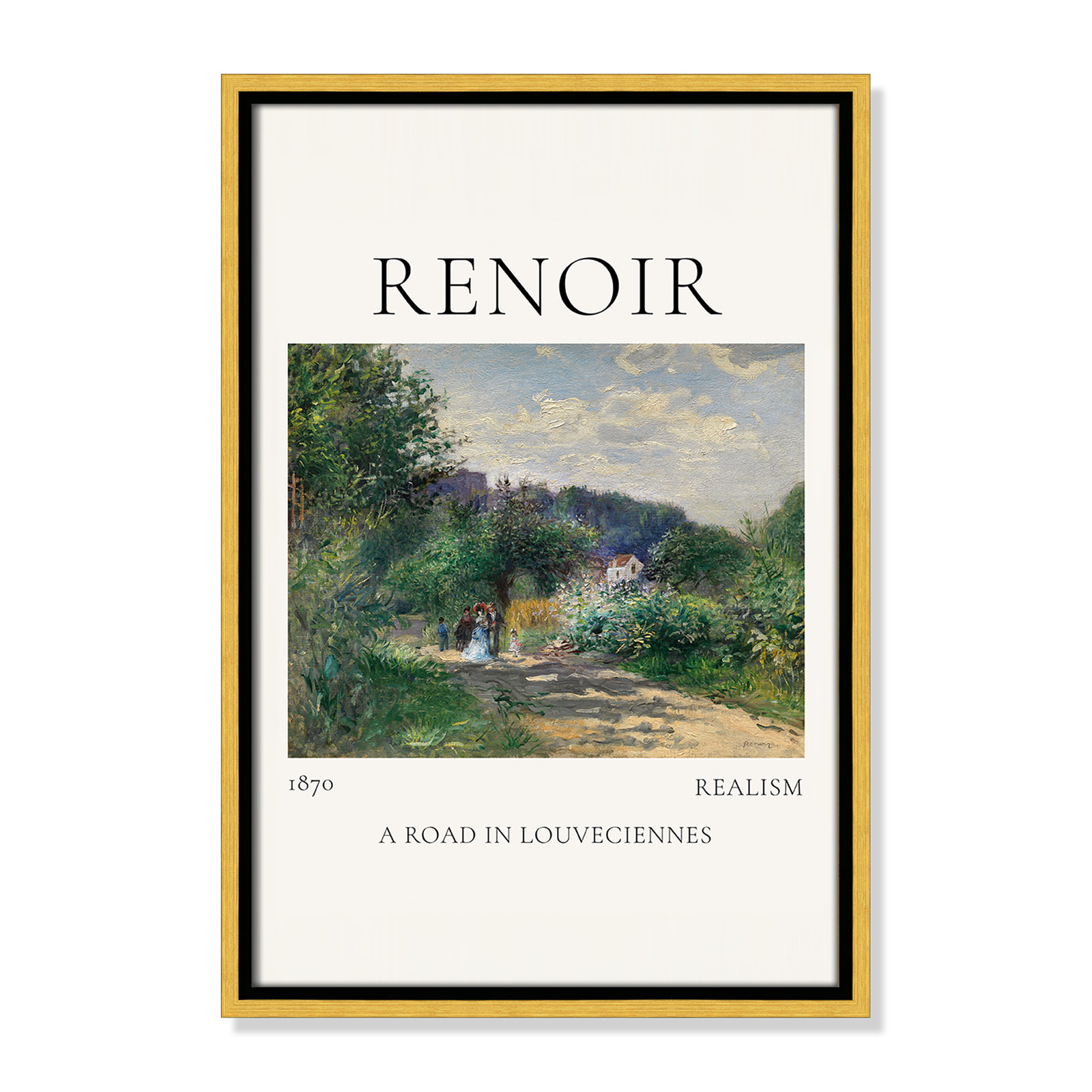 Rocchetto "A Road in Louveciennes" Print, Gold Floater Frame, No, 19.5" H x 13.5" W x 2" D