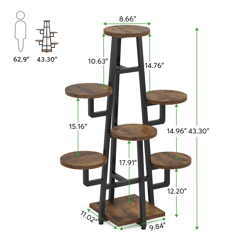 Plant Stand, Black/Brown