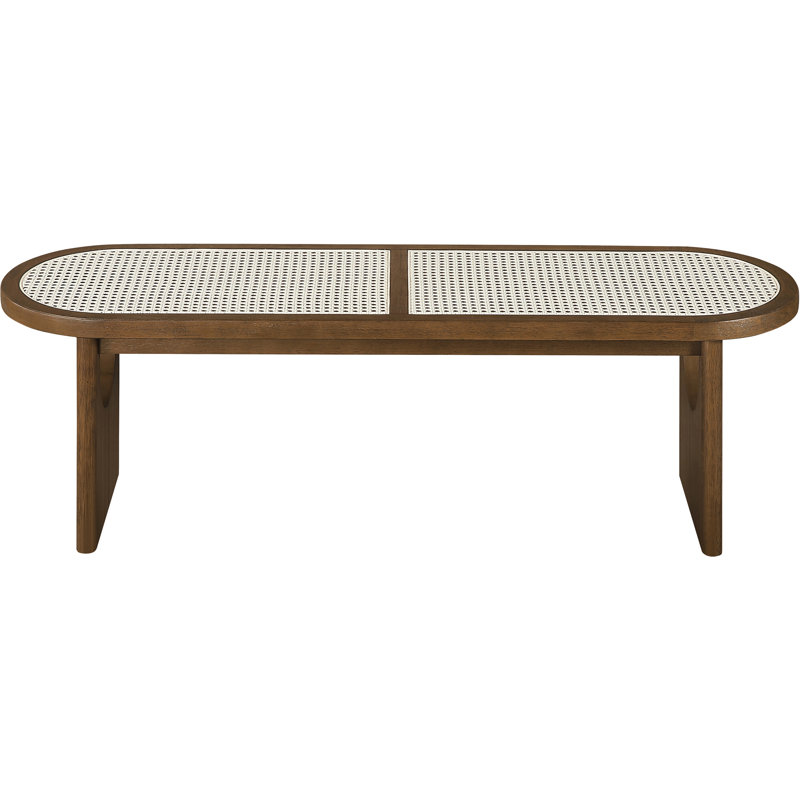 Banc en bois de noyer brun Canovia, Brun noyer