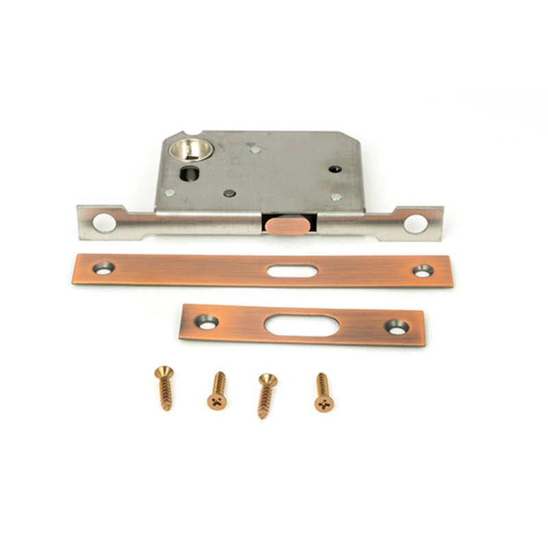 Sliding Door Lock, Polished Bronze