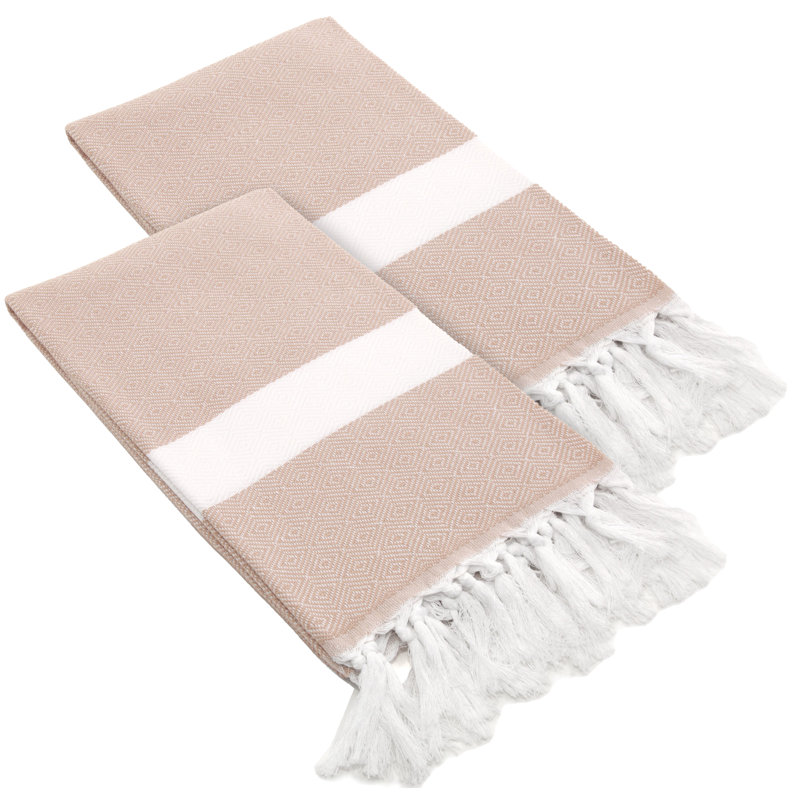 Ensemble de 2 serviettes en coton turc, Beige