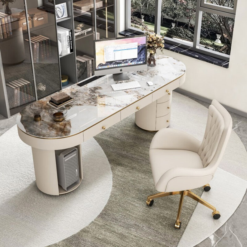 Bureau d'écriture léger et luxueux, H 29,53 po x l 62,99 po x P 23,62 po