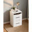 Bureau de coiffeuse 3-en-1 avec miroir rabattable et bureau en verre visible