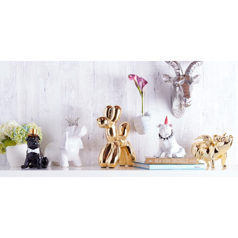 Seniha White Flower Vase Hand Wall Mount - 7" long