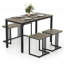 Ensemble de table de salle à manger 4 pièces avec banc et 2 tabourets
