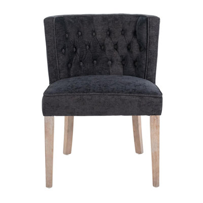 Cly Dining Side Chair Set Of 2, Fabric, Brown Solid Wood