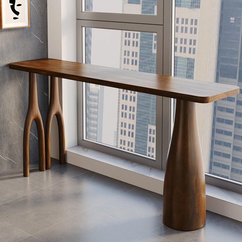 Modern simple brown console table, 39.4" H x 70.9" W x 17.7" D