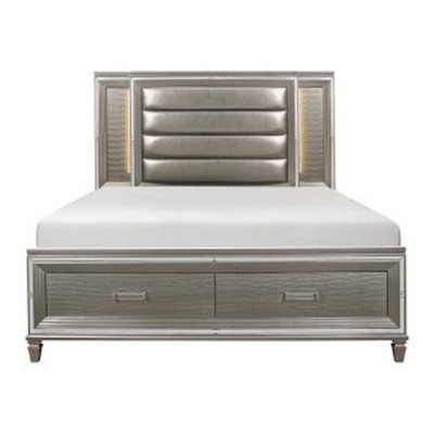 Vegan Leather Platform Storage Bed
