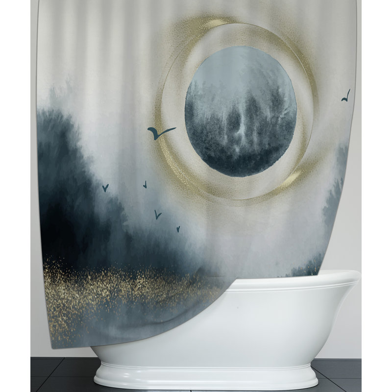 Abstract Shower Curtain, 90" H x 70" W