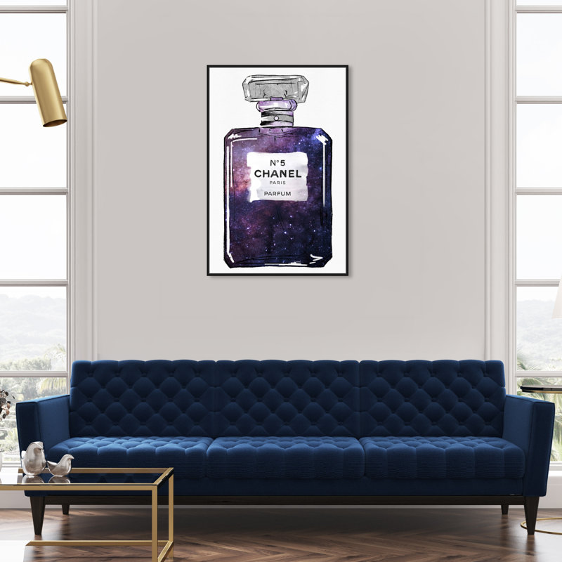 Galaxy to Paris Parfum - impression, H 36 po x l 24 po, Toile encadrée, Noir