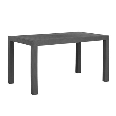 Ezmerelda Rectangular Outdoor Dining Table With Umbrella Hole , 140cm cm W 80cm cm D